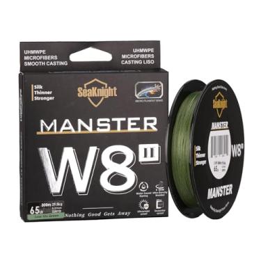 Imagem de SeaKnight MANSTER W8 II Linha de pesca trançada de 8 fios - Super forte, resistente à abrasão, linha trançada sem estiramento - 6,8 kg a 45,4 kg Teste para trança de linha de pesca em água salgada e