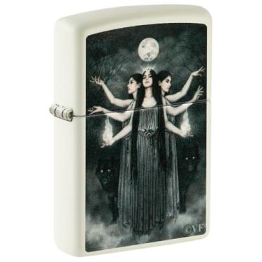 Imagem de Zippo Isqueiro de bolso Victoria Frances que brilha no escuro verde fosco