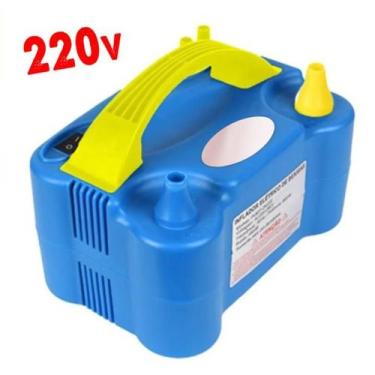 Imagem de Inflador Elétrico Balão Bexiga Bomba 2 Bicos Festa Azul 220v - Toaninn