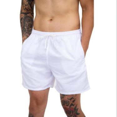 Imagem de Short Mauricinho Masculino Bermuda Tactel Academia Treino - TMG, Branc