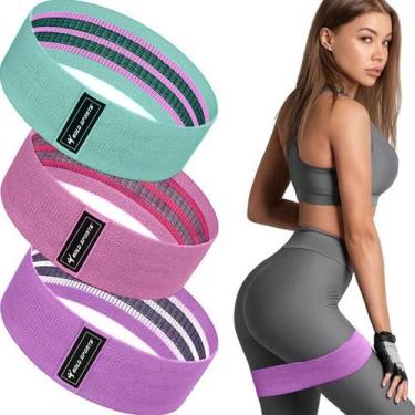 Imagem de Kit Hip Band faixas Elásticas Gold Sports Athlete - Leve/Média/Forte, 