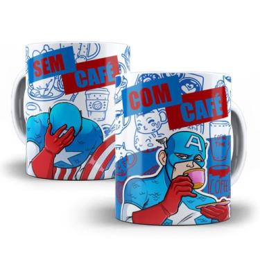 Imagem de Caneca Capitão América Com Café Sem Café Porcelana Modelo 2 - Tio da C