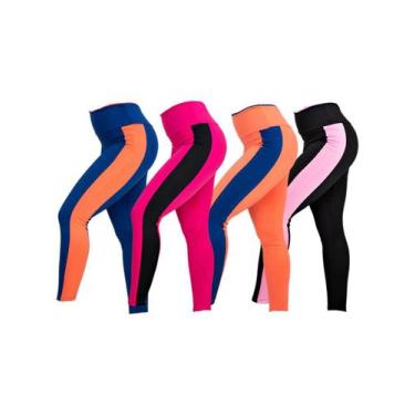 Imagem de Kit 04 Calça Feminina Legging Faixa Lateral  MAG855 - Dakota Lingerie,