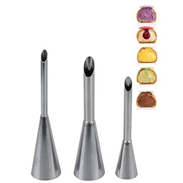 Imagem de Ponta de enchimento de creme puff, ponta de tubulação Eclair, ferramenta de decoração de ponta de bocal longo para rosquinhas, cupcakes, pastelaria, 3 peças
