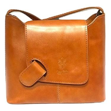 Imagem de LaGaksta Bolsa tiracolo de couro Isabella, Conhaque caramelo, Medium