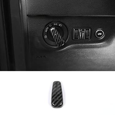 Imagem de Jimen Para Dodge Challenger 2015+, Dodge Charger 2010+, para Dodge Durango/Chrysler 300C 2011+, Tampa de acabamento do botão do interruptor do farol (fibra de carbono)