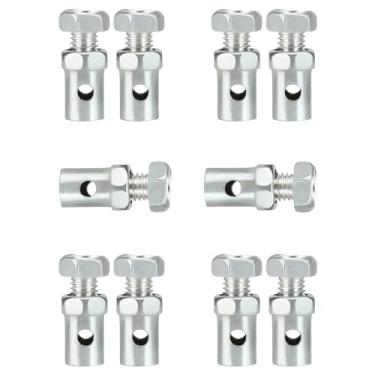 Imagem de YOXUFA Braçadeiras de bloqueio de extremidade do cabo de freio do acelerador para Go Kart Bicicleta Motocicleta Scooter Cortador de grama para bicicleta motorizada, pacote com 10 peças prateadas