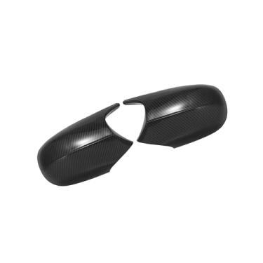 Imagem de Partuto Par de capa de espelho retrovisor externo para porta com padrão de fibra de carbono estilo M3 para BMW Série 3 E90 E91 E92 E93 Facelifted 08-11 Substituição