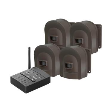 Imagem de Alarme de garagem recarregável de 1/2 milha Hosmart Sistema de sensor sem fio e sistema de alerta de sensor de garagem Segurança à prova de intempéries Sensor e detector de movimento externo (1 receptor e 4 sensores)