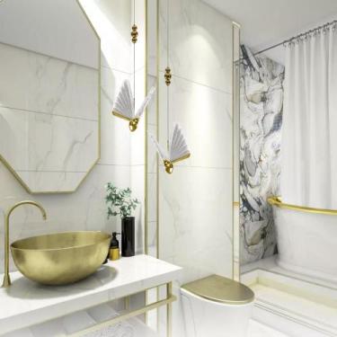 Imagem de 2 Pendente Moderno Luminaria Borboleta Libelula  Gold Bivolt 3000k - A