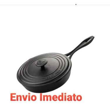 Imagem de Frigideira  Ferro Líder 24cm Com Tampa Ferro P/ Fogão Indução, Gás e L