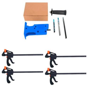 Imagem de Kit 4 Grampos de Aperto Rápido 12Pol. + Adaptador Tico-Tico - CHARBS