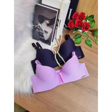 Imagem de KIT 2x Sutiã Com Bojo Fecho Frontal Alça C/ Regulagem Lateral Larga - 