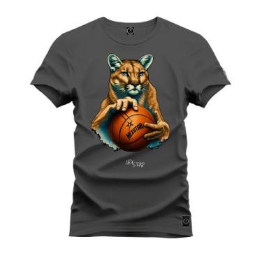 Imagem de Camiseta Premium T-Shirt Algodão Estampada Unissex Onça Basquete - Nex