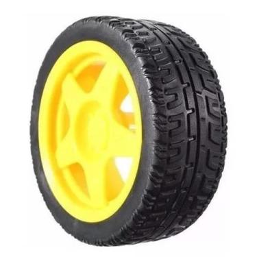 Imagem de Roda 68mm para Chassi Robô Arduino - Ideal para Projetos de Robótica -