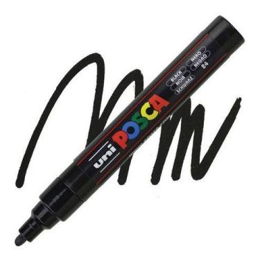 Imagem de Caneta Marcador Uni Ball Posca Preta Pc-5m 1.8-2.5mm - Uni-ball, Preto