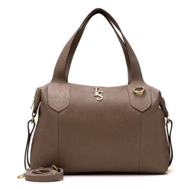 Imagem de Bolsa Feminina Grande em Couro Marrom Ombro ou Transversal - Leandra S