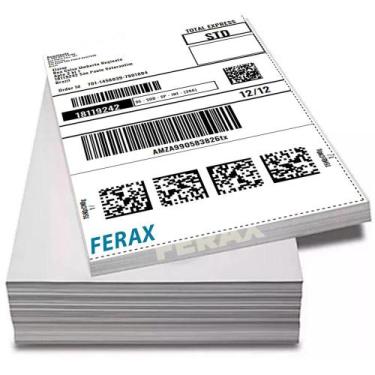 Imagem de 5.000 Etiquetas Térmicas Sem Rolo 10x15 - Formato Resma - Ferax, Branc