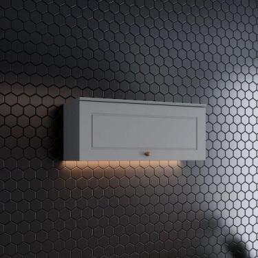 Imagem de Armário Aéreo 1 Porta Basculante 80 Cm Amy Casa 812 Cinza