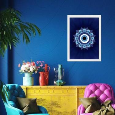 Imagem de Quadro Zen Mandala Olho Grego 45x34cm - com vidro - Quadros On-line