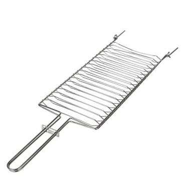 Imagem de Grelha Dupla Para Churrasqueira Peixe Churrasco Assar Carne Super Gril