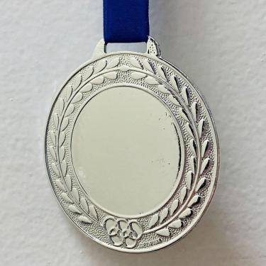 Imagem de Kit 15 Medalhas Personalizáveis 5,5cm Centro Liso Metal Cor: prata