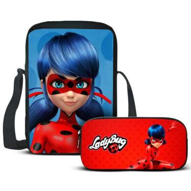 Imagem de Kit Escolar Lancheira E Estojo Joaninha Volta as Aulas - Mochila