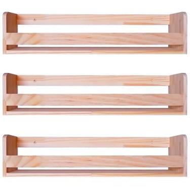 Imagem de Kit 3 Prateleiras Estante Nicho Organizador Livros Revistas Infantil M