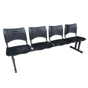 Imagem de Longarina Cadeira 4 Lugares Iso Plástica Coluna Dupla Para Recepção Au