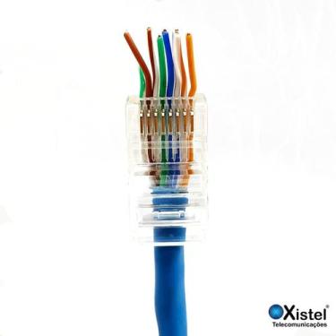 Imagem de 50 conectores rj45-ez 8 vias 8 contatos cat.5e - SECLAN