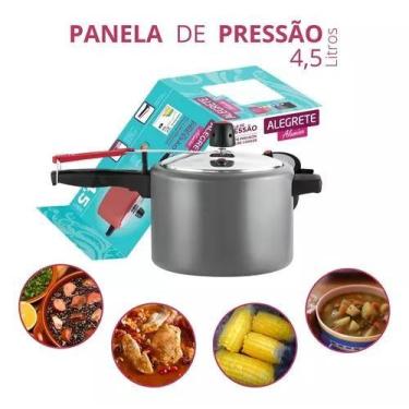 Imagem de Panela De Pressão Alumine 4,5l Aa Cinza Alegrete Antiaderente