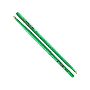 Imagem de Baquetas neon Zildjian 5ACWDGG 5A de madeira bolota - verde