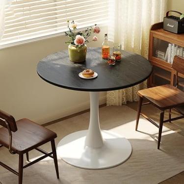 Imagem de Mesa de jantar redonda com base de tulipa, mesa de lazer para sala de jantar em casa, café, mesa de pedestal para espaços pequenos, G, 70 cm