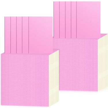 Imagem de Handepo Pacote com 100 cadernos A5 Kraft pautados diários pautados cadernos de capa macia Kraft composição bloco de notas diário de viagem memorando (rosa)