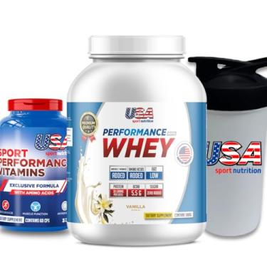Imagem de MULTIVITAMINICO MAIS POTENTE DO BRASIL (60 cap) + WHEY FÓRMULA AMERICANA (1 kg) + COQUETELEIRA - USA SPORT NUTRITION