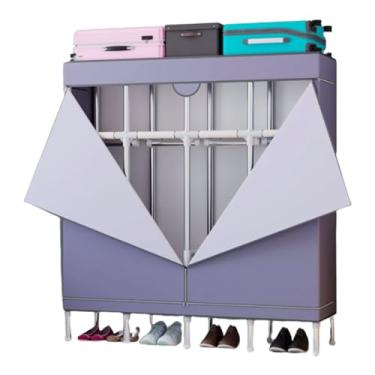 Imagem de Guarda-roupa Armário espaçoso portátil, guarda-roupa para casa, corpo inteiro, tecido, guarda-roupa temporário para quarto armário