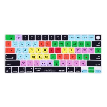 Imagem de XSKN Avid Media Composer Shortcuts Capa de silicone para teclado desde 2021 MacBook Air MacBook Pro 13.6 15.3 14.2 11 cm com chip Apple M1 M2 M3 M4 com Touch ID