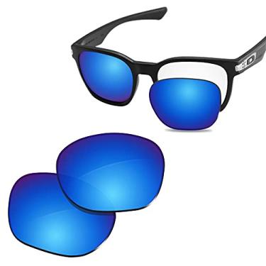 Imagem de Glintbay Lentes de óculos de sol de substituição 100% precisas para Oakley Garage Rock OO9175 - Espelhado azul gelo polarizado
