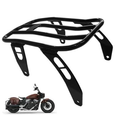 Imagem de Suporte para bagageiro traseiro de motocicleta Suporte de caixa superior para porta-bagagens preto compatível com Scout Bobber 2018 2019 2020 2021 2022