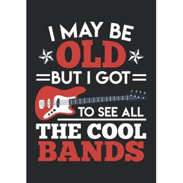 Imagem de Notizbuch A4 dotted, gepunktet, punktiert mit Softcover Design: Alter Mann Spruch Rockmusiker Rocker Musiker Rentner: 120 dotted (Punktgitter) DIN A4 Seiten