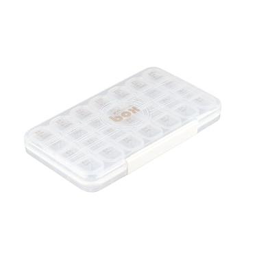 Imagem de Medicina Portátil Plástico Transparente Diário Caixa de Armazenamento Caixa de Armazenamento para Suplementos de Vitaminas de Óleo de Peixe 2 Compartimentos Verde Isso Vem