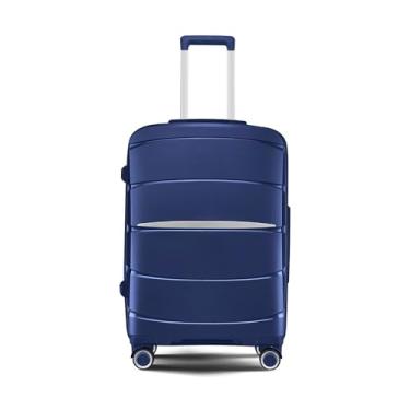 Imagem de Mala de viagem resistente Hardside, rodas giratórias silenciosas 360, trava expansível TSA bagagem de transporte/despachada, alça de alumínio, Azul, Carry-On 20-Inch, Bagagem expansível com rodas