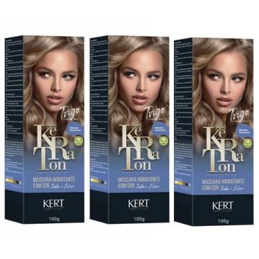 Imagem de Kit 3 Keraton Tonalizante Banho De Brilho Trigo - Kert