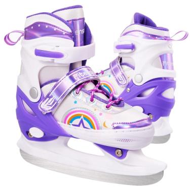 Imagem de Patins de gelo Fitense ajustáveis para meninas de 3 a 12 anos com lâminas