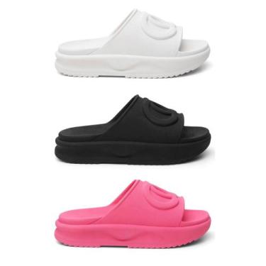 Imagem de Kit 3 Pares Chinelo Feminino Slide Plataforma Confortavel Nuvem - Revl