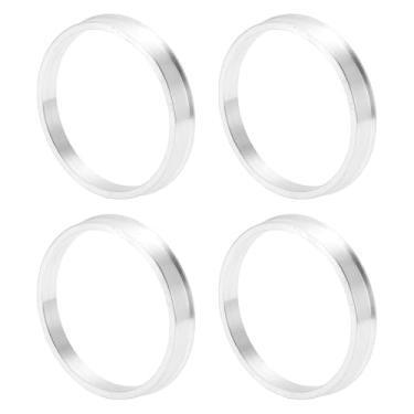 Imagem de INFINAUTO Anéis centralizados no cubo da roda do carro OD 66,1 mm para ID 59,6 mm eixo central de rodas amortecedores Hubrings liga de alumínio tom prata durável