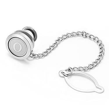 Imagem de Dannyshi Alfinetes masculinos com corrente redonda prata casamento negócios iniciais A-Z prendedor de gravata presente, 10mm, Cobre, Sem Pedra Preciosa