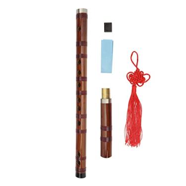 Imagem de Flauta Chinesa, Flauta Vertical de Bambu Dizi Instrumento Tradicional Chinês para Desempenho de Jogo (E chave)