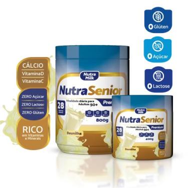 Imagem de Nutra Senior 50+ Premium 400g - Zero Lactose e Zero Açúcar - Nutramilk