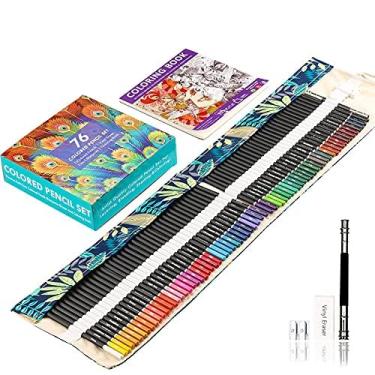 Imagem de Conjunto profissional de lápis de cor para desenho e esboço com 72 unidades, lápis de cor grafite, para crianças adultos, adolescentes e artistas